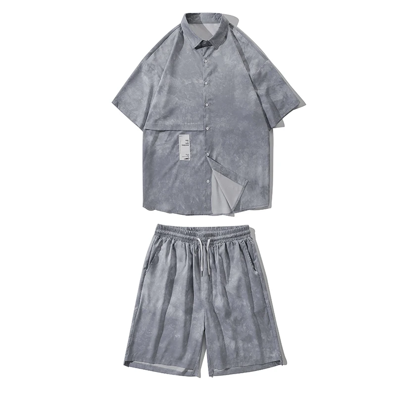 Men'S Clothing Casual Male Tracksuit Vintage Suits With Shorts Sleeve Boy Set Polo Shirts Two Piece Big Tall Plus Size Pants