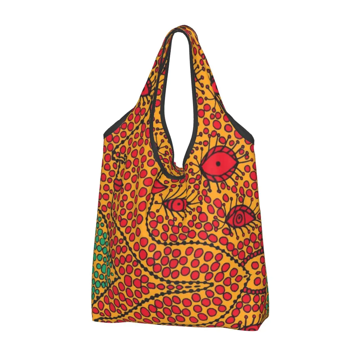 Grandi Riutilizzabili Yayoi Kusama Eyes The Soul Grocery Bags Riciclare Pieghevole Art Mystery Shopping Tote Bag Lavabile Leggero