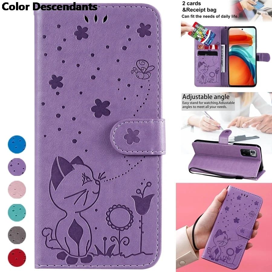 Cat Bee Flip Wallet Style Custodia In Pelle Infrangibile Per Huawei Honor X50I Plus 100 5G 100 Pro 5G X7B X50 X9B Magic 6 Lite