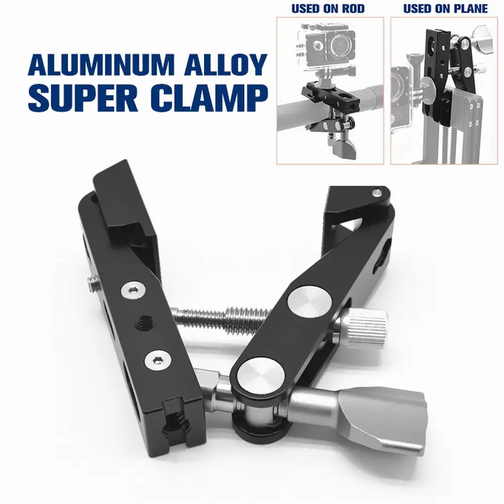 Staffa Super Clamp Per Fotocamera Clip Per Fotocamera Slr Multifunzionale Super Clamp In Alluminio Con Pinza Per Granchio Da 3/8 "1/4" Clip Per Fotoca