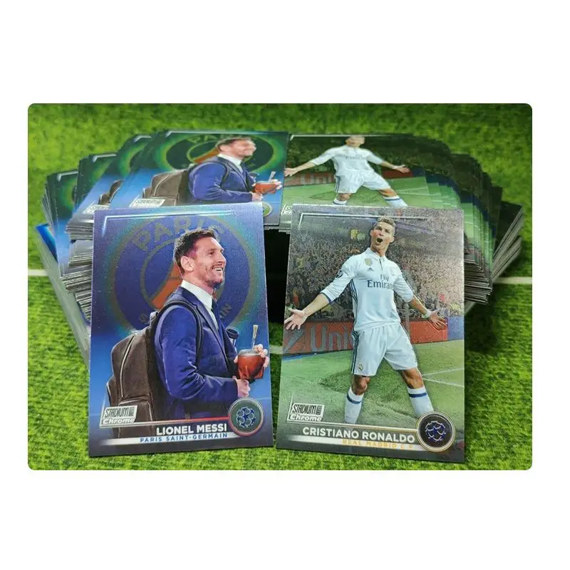 Panini Raffini Messi Cristiano Ronaldo Football Champions League Collection Card Character Flash Card Regalo Di Natale Giocattoli Dei Cartoni Animati