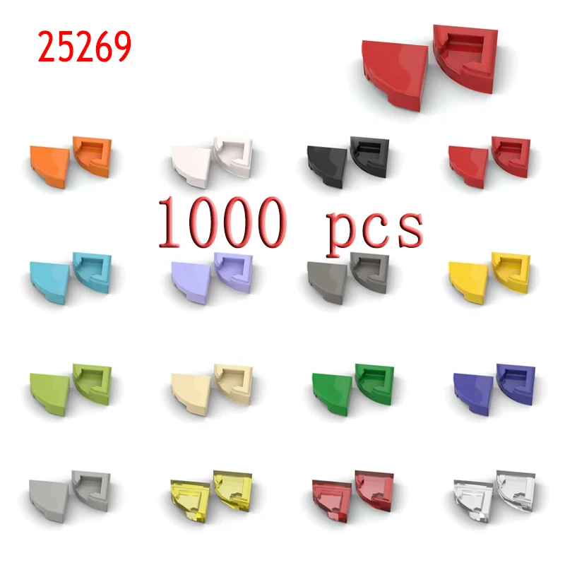 1000Pcs Moc Flat Tiles 25269 Tile Round 1X1 Quarter Fai Da Te Illumina I Mattoni Da Costruzione Compatibili Con Le Particelle Di Assemblaggio