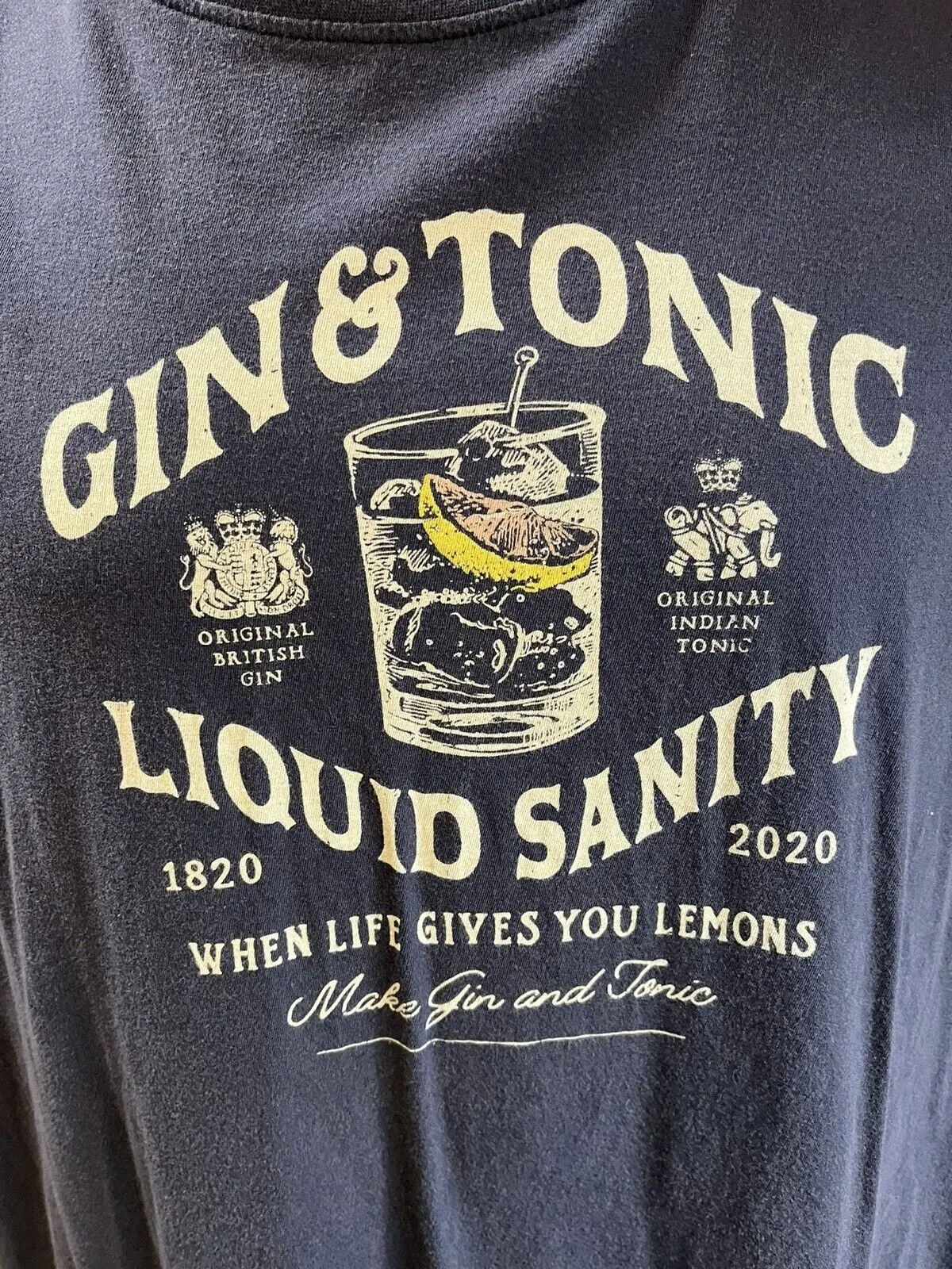 Gin And Tonic Liquid Sanity Carbon 2 Maglietta Xxl Blu Cobalto Maniche Lunghe O Corte