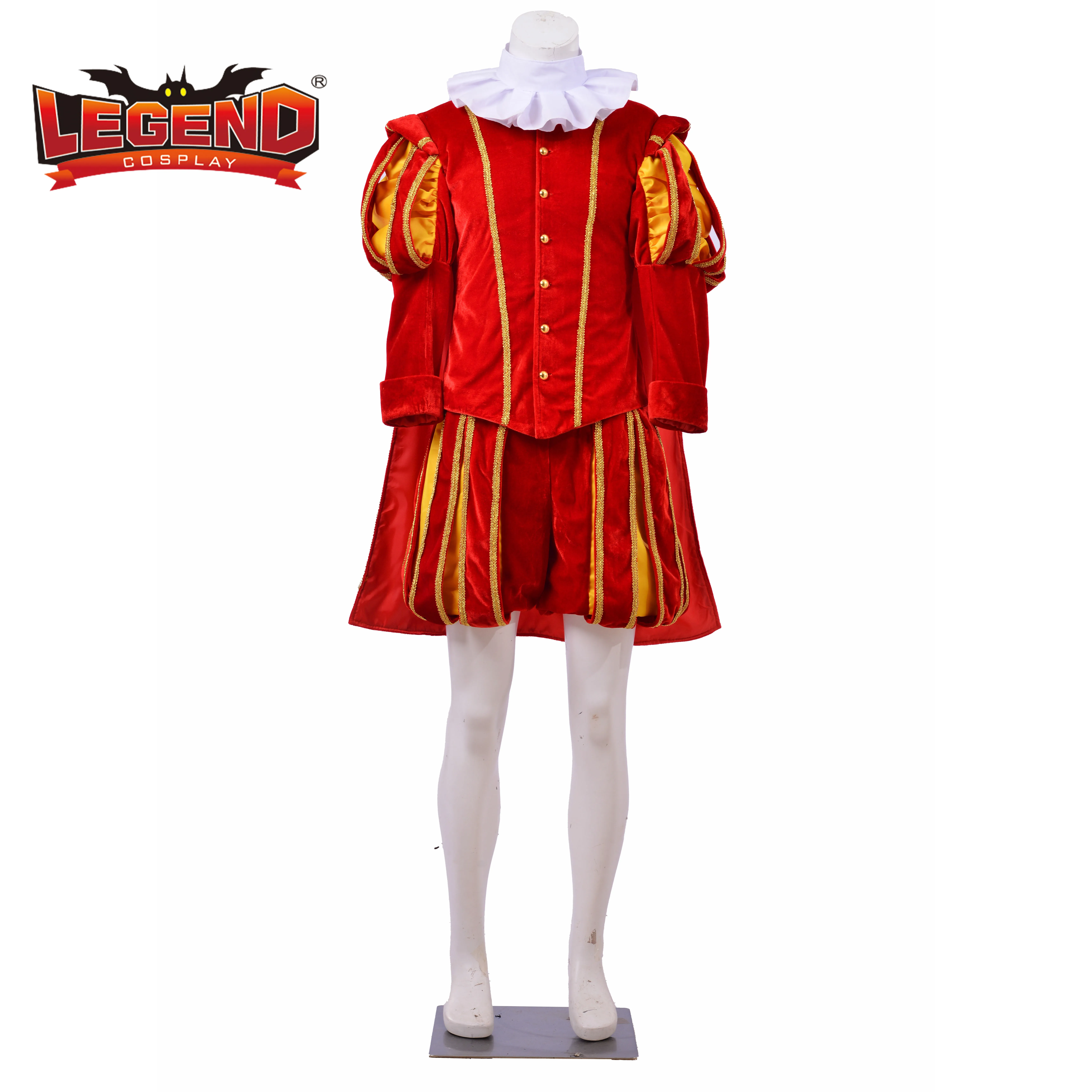 Costume Histical Tudor King Costume Cosplay Velvet Henry Viii Costume Rinascimentale King Prince Costume Christmas Black Pete Costume