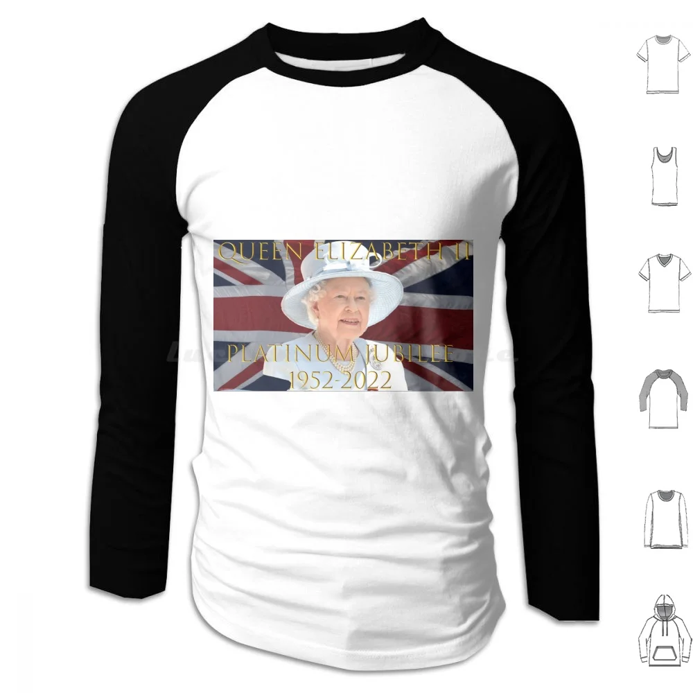 Queen Elizabeth Ii Platinum Jubilee Felpe Con Cappuccio Manica Lunga Queen Hrh Her Majesty Queen Elizabeth Ii Platinum Jubilee 70
