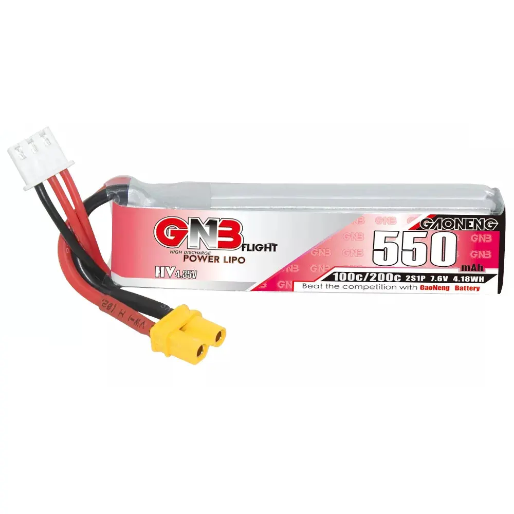 Gaoneng Gnb 7.6V 550Mah 100C 2S Xt30 Plug Hv Emax Tinyhawk Brushless Model Airplane Fpv Lithium Battery