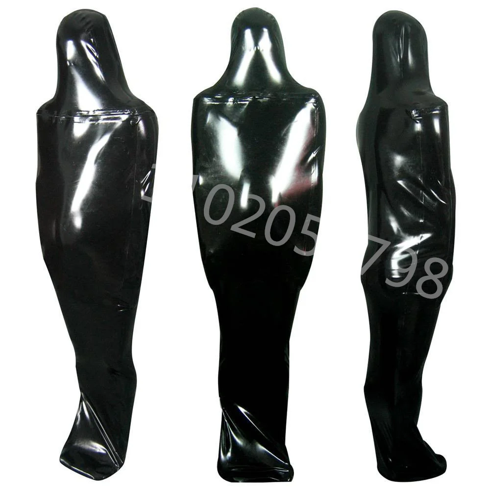 100% Latex Rubber Sexy Black One-Piece Cosplay Party Moda Confortevole Xs-Xxl