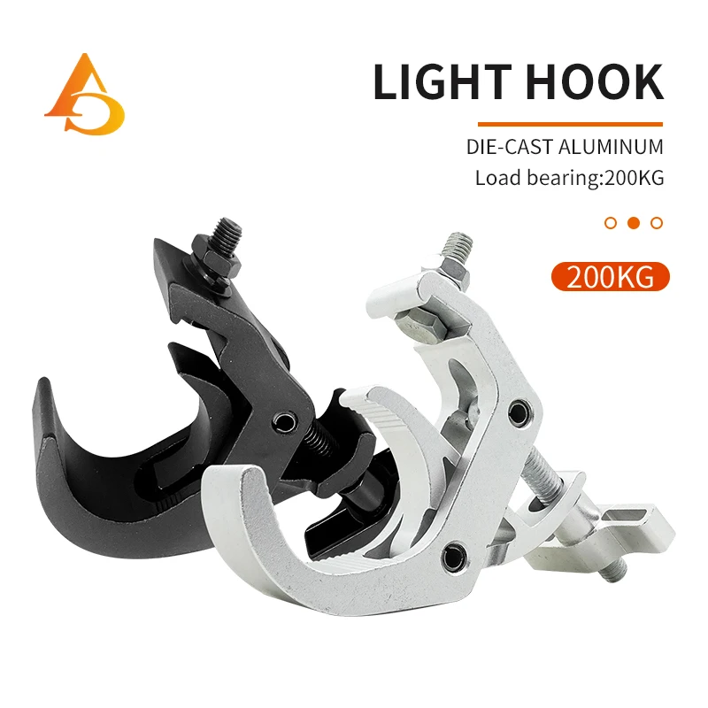 Di Alta Qualità Stage Light Fold Hook Stage Lighting Clamp Alluminio Steel Truss Trave Pieghevole Nero Argento Bianco Light Hooks