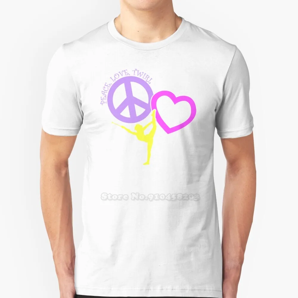 Peace - Love - Twirl New Trend T-Shirt Uomo Estate T-Shirt In Cotone Di Alta Qualità Top Twirler Cheer Twirl Baton Dancer Majorette