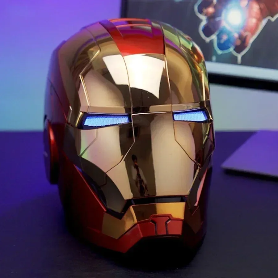 Iron Man Mask Mk5 Electric Voice Control Helmet 1/1 Cosplay 1:1 Mask Led Eyes Maschera In Metallo Iron Man Helmet Regalo Di Natale Per Adulti
