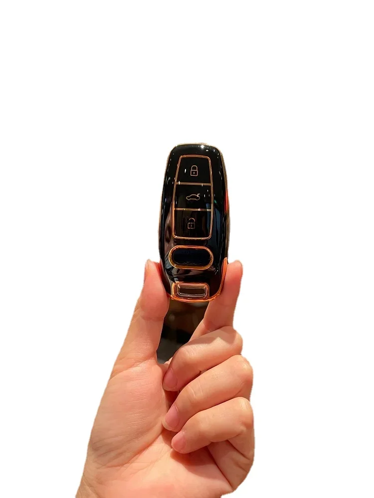Custodia Per Chiave Auto In Tpu Con Placcatura Lunga Piccola Per Audi Q7 Quattro A8 Quattro A6 A7 A8L Rs 7 Rs 6 E Tron C8 D5 Q7 Q8 2018 2019 A3