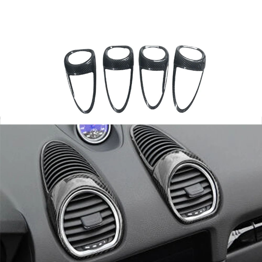 Dry Carbon Interior Dashboard Instrument Condizionatore D'Aria Vent Grille Outlet Cover Trim Per Porsche Boxster 718 2014-2020