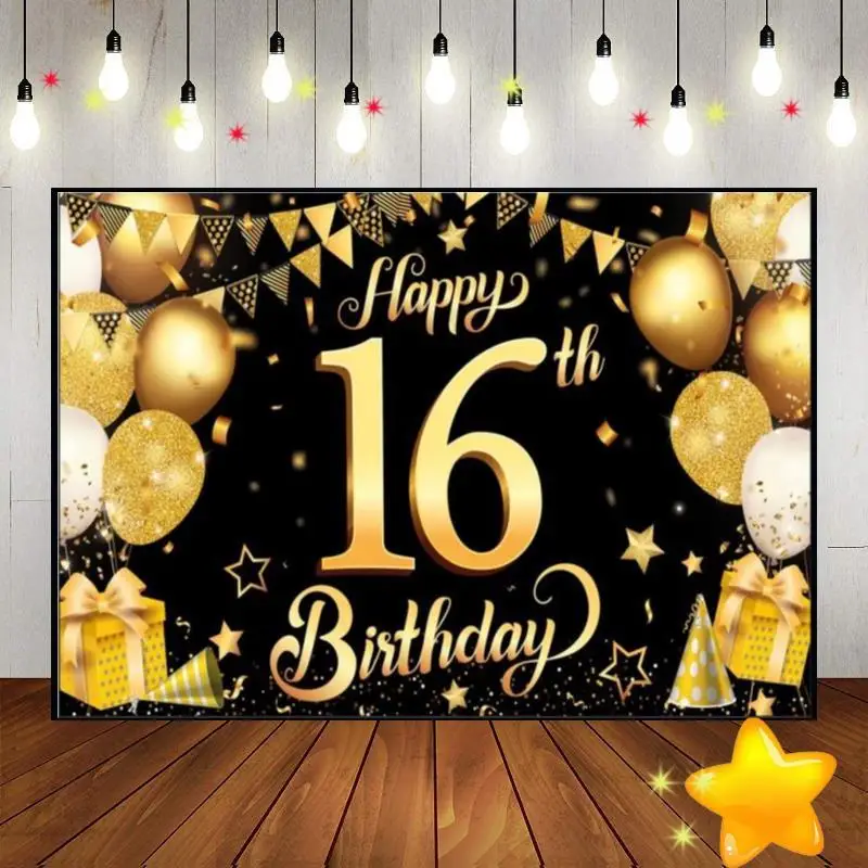 Happy 16Th Birthday Boy Background Hotwheels Party Battesimo Sfondo Prince Gender Reveal Golden Photography Fondali Red Custom