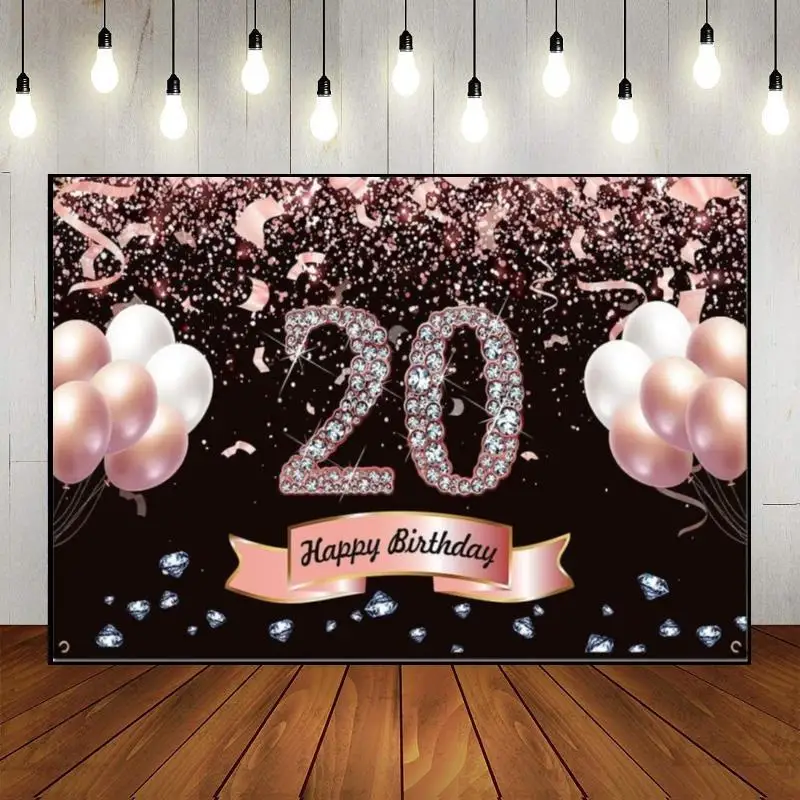 Happy 20Th Birthday Photography Fondali Sfondo Prince Hotwheels Red Photo Balloon Teddy Bear Baby Shower Decoration Party