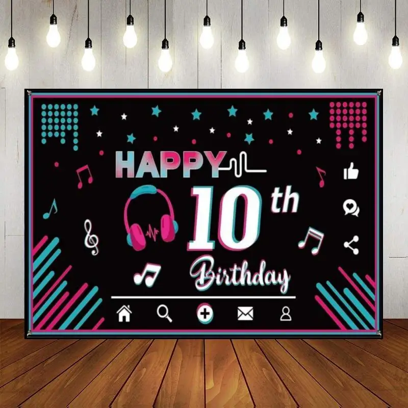 Happy 10Th Birthday Background Decoration Girl Invitation Prince Teddy Bear Baby Shower Party Photo Golden Hotwheels Vintage Red