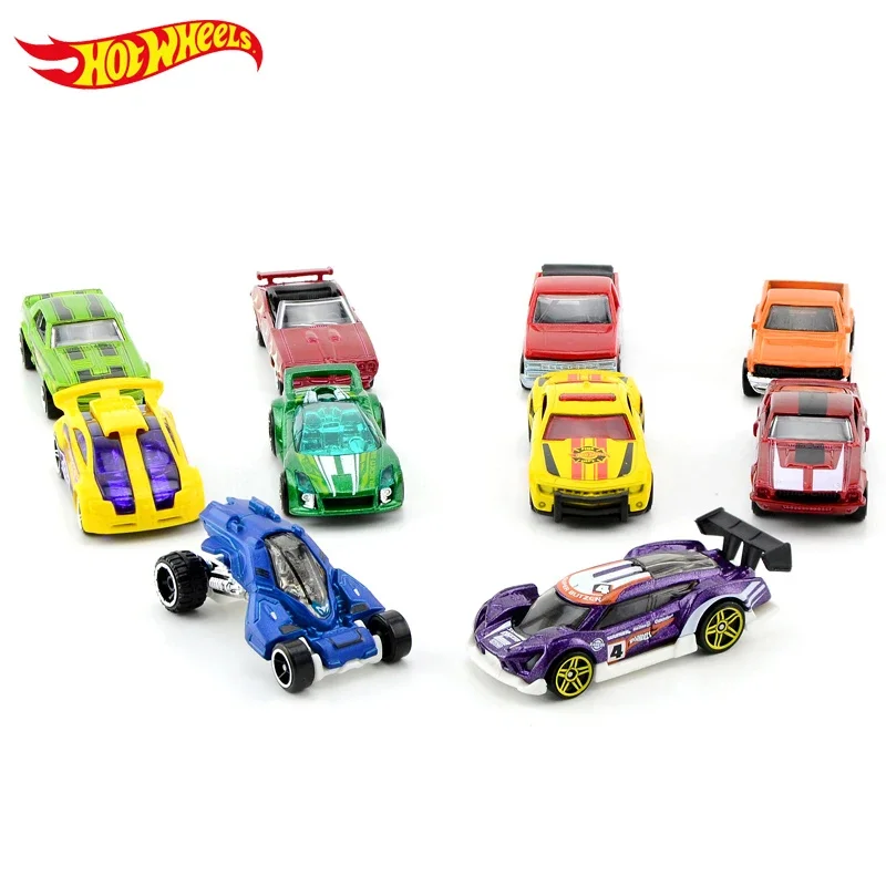 Hot Wheels Track Ess Dba 10-Car Pack Mini Modello 1:64 Car Giocattoli Per Bambini Per Bambini Brinquedos Diecast Hotwheels Regalo Di Compleanno 54886