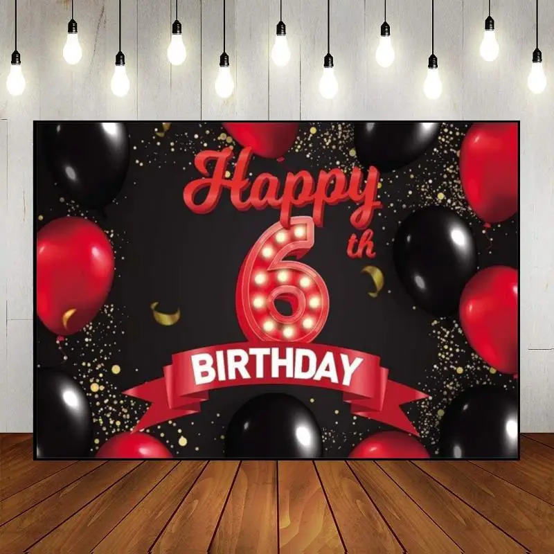 Happy 6Th Birthday Background For Photography Party Cake Stand Balloon Background Sweet Hotwheels Banner Green Screen Girl Game