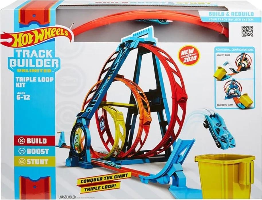 Hotwheels Track Builder Set Di Azione A Triplo Cerchio