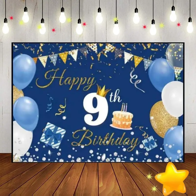 Happy 9Th Birthday Prince Background Photo Red Smash Cake Party Girl Invitation Game Green Screen Decoration Princess Hotwheels