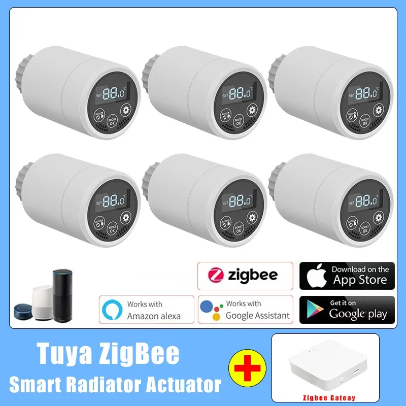 Tuya Zigbee Smart Radiatore Attuatore Valvola Programmabile Smart Trv Termostato Termoregolatore Controller Per Alexa Google