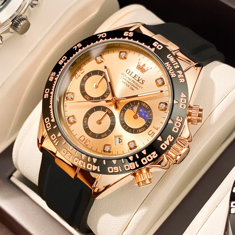 Olevs Luxury Men Watch Quartz Man Watches Impermeabile Luminoso Top Brand Watch For Men Date Chronograph Sport Orologio Da Polso
