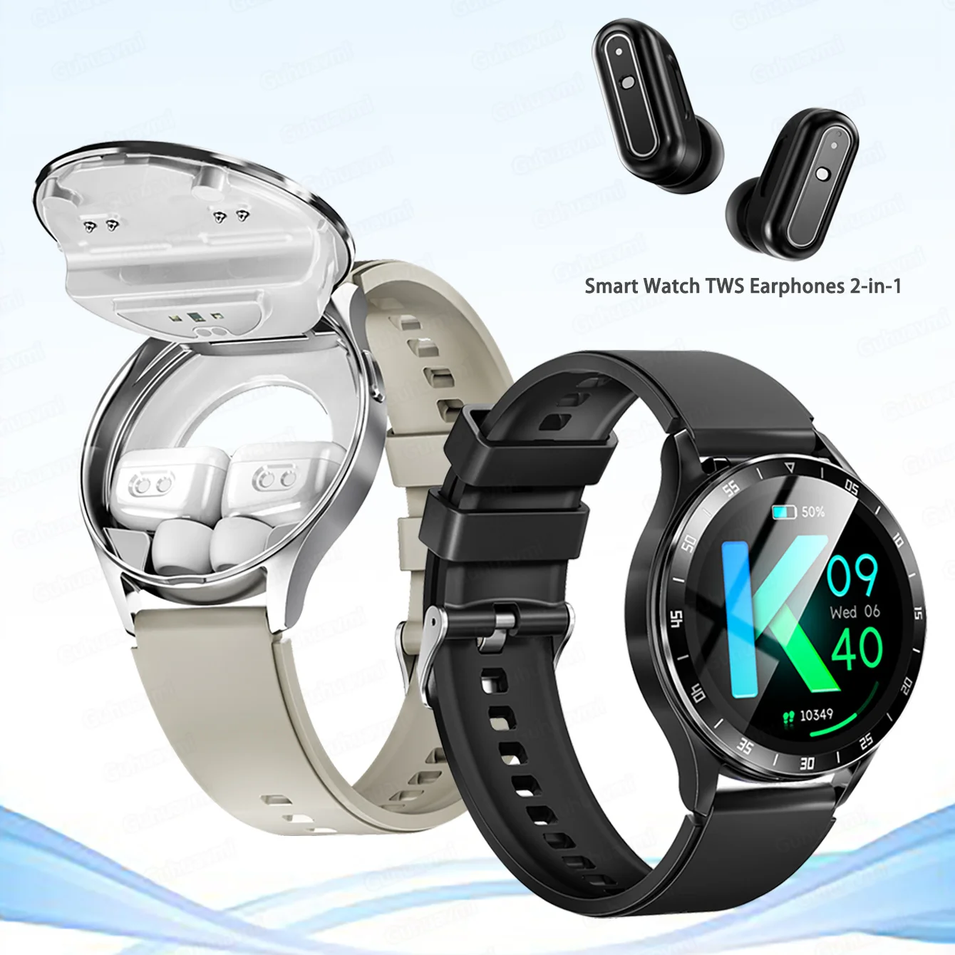 Nuovo X10 Nfc Headset Smart Watch Tws Tws Two In One Wireless Bluetooth Dual Headset Call Cardiofrequenzimetro Sport Music Smartwatch