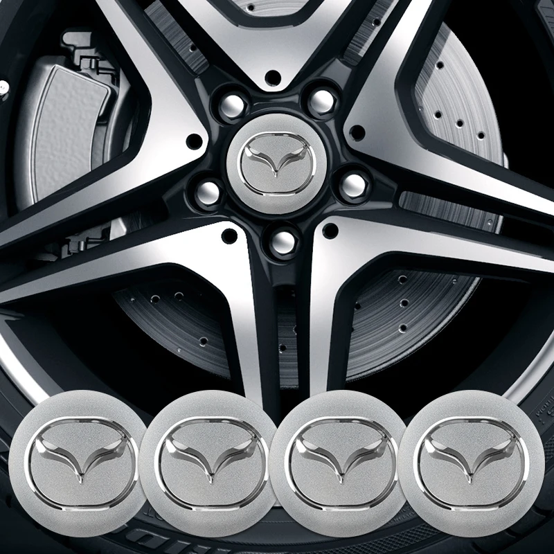 4Pcs 56Mm Car Wheel Center Hub Cap Badge Emblem Decal Wheel Sticker Per Mazda 3 6 Atenza Axela Demio Cx3 Cx5 Mp Ms Rx8