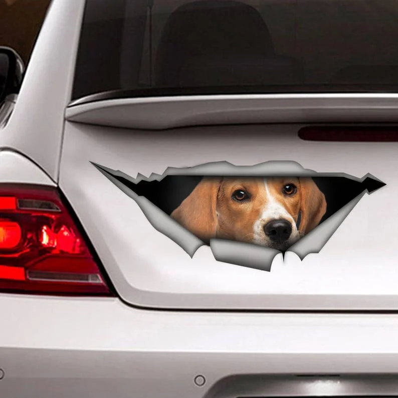 Beagle Car Decal, Vinyl Decal, Car Decoration, Funny Decal, Dog Decal, Pet Decal