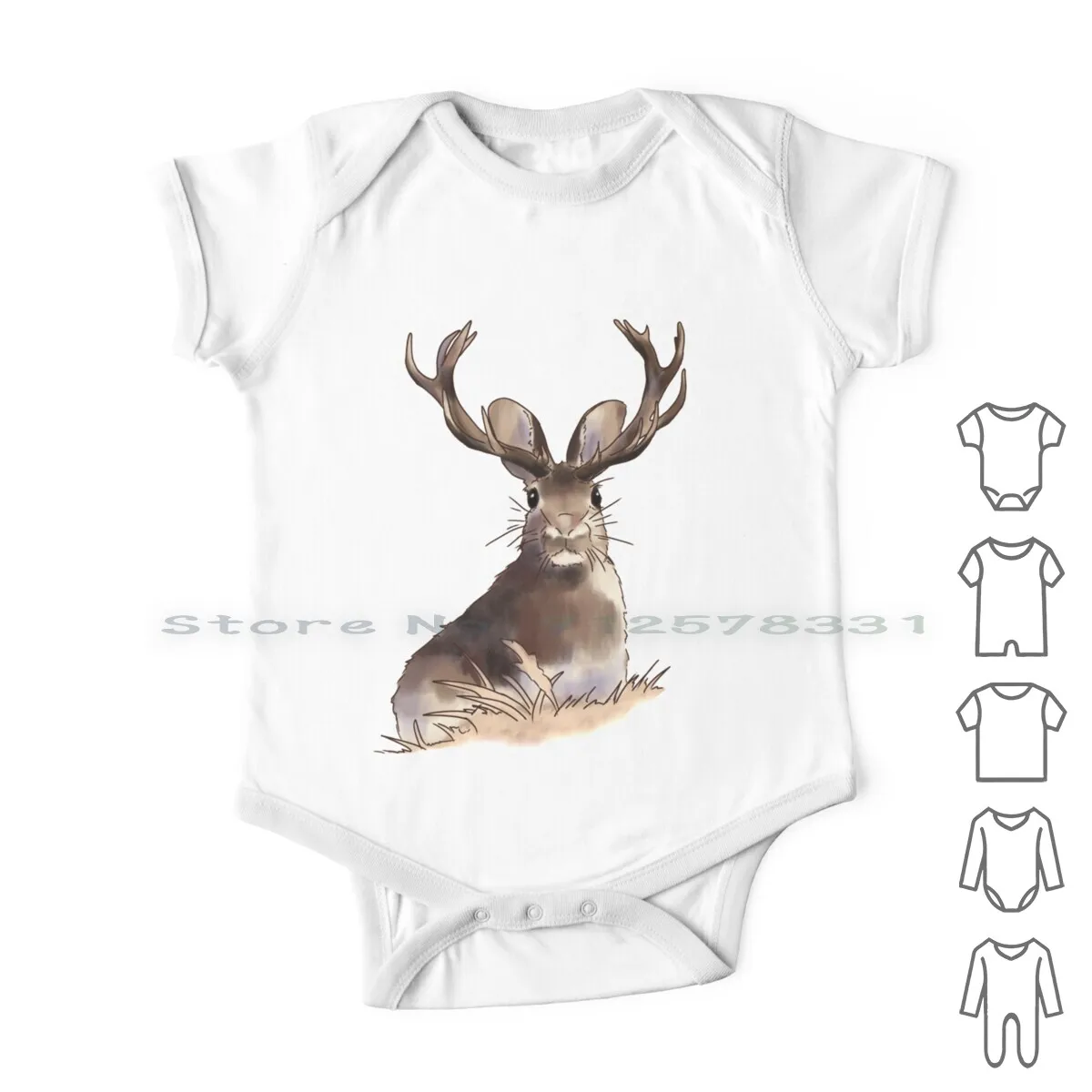Jackalope (Senza Parole) Vestiti Per Neonati Pagliaccetti Tute Di Cotone Coniglio Coniglietto Jackalope Cervo Carino Mitologia Cry5 Neonato