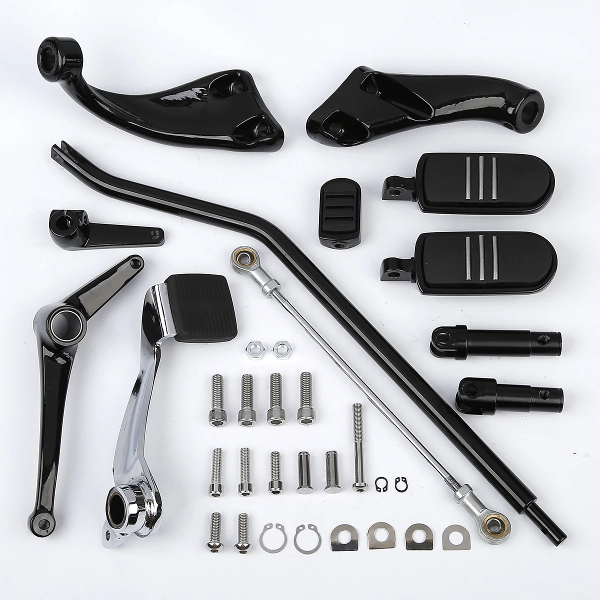 Moto Black Forward Controls Pedane Per Harley Sportster Iron 883 Xl1200 Custom Super Low 70Two Forty Eight 14-23