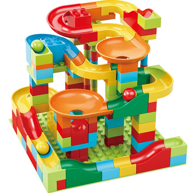 Idee Marmo Pista Corsa Corsa Blocchi Grandi Palle Imbuto Labirinto Scivolo Per Auto Modello Classico Set Da Costruzione Mattoni Giocattoli Baby City