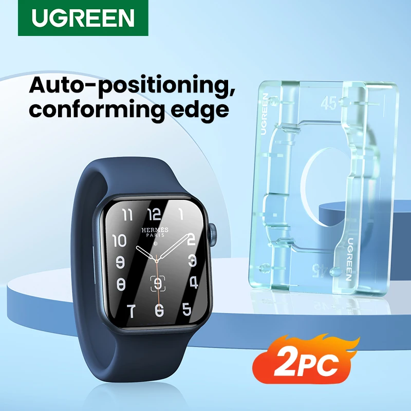 Pellicola Salvaschermo Ugreen 2 Pezzi Per Apple Watch 9 8 7 6 Se Se2 5 4 Soft Hydrogel 45 44 41 40Mm Pellicola Protettiva A Copertura Totale