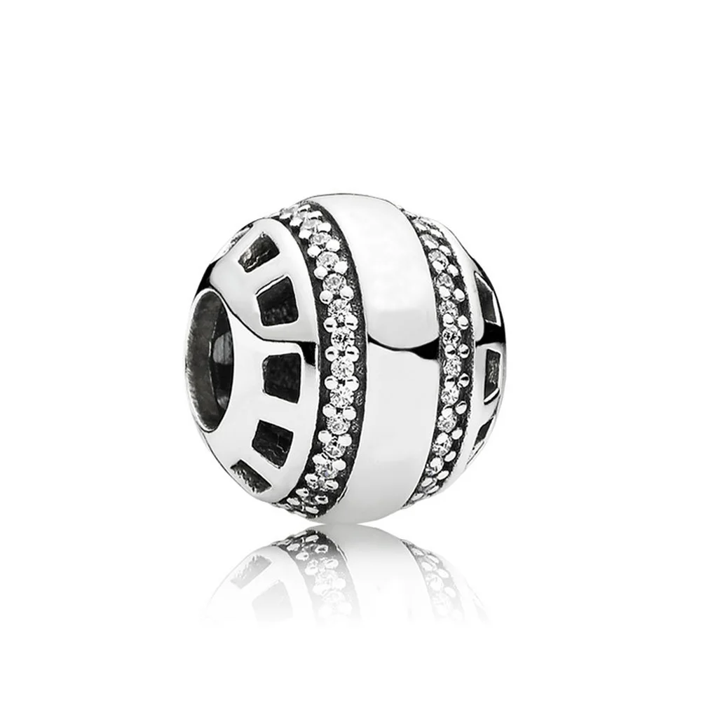 Autentico 925 Sterling Silver Bead Forever Logo Signature Charm Fit Pandora Women Bracciale Bangle Gift Gioielli Fai Da Te