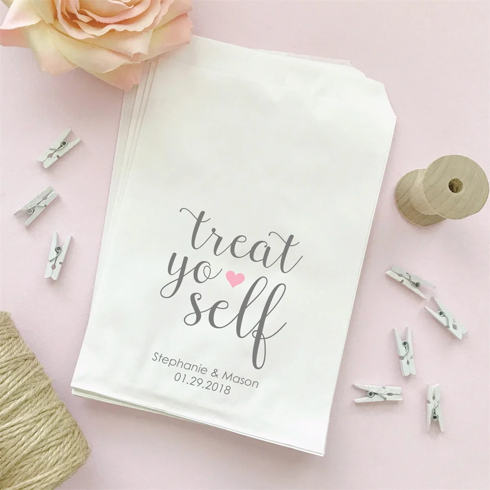 50 Treat Yo Self Bags - Treat Yo Self Treat Bag-Sacchetti Per Bomboniere-Sacchetti Per Bomboniere