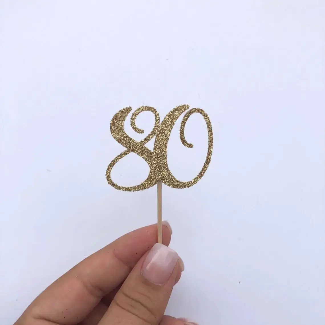 24 Pezzi Glitter 80 Cupcake Toppers, 80 Topper, 80Th Birthday Cake, 80 Birthday Pick, Glitter Ottantottantottantini, Oro 80, 80Th Birthday