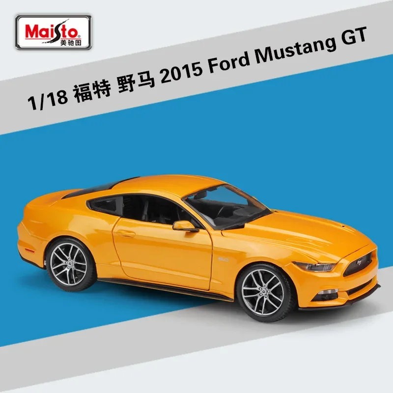 Maisto 1:18 Scala Ford Mustang 2015 Ford Mustang Gt Colore Arancione Simulazione Auto Sportiva Lega Die Cast Modello Giocattolo Regalo