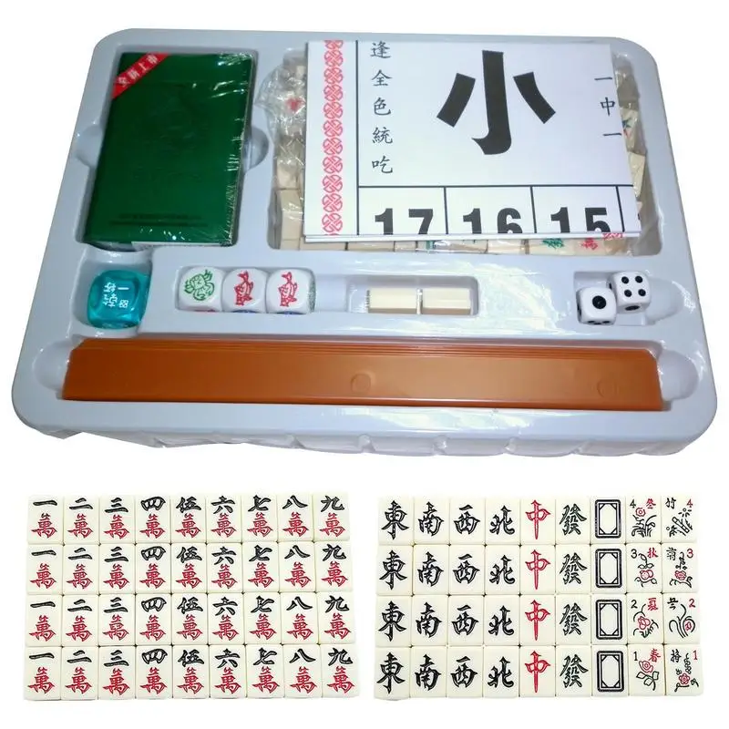 Mini Travel Mahjong Set Mini Durable Portable Travel Mahjong Set Mahjong Portatile Elaborato Con Carte Da Poker Per