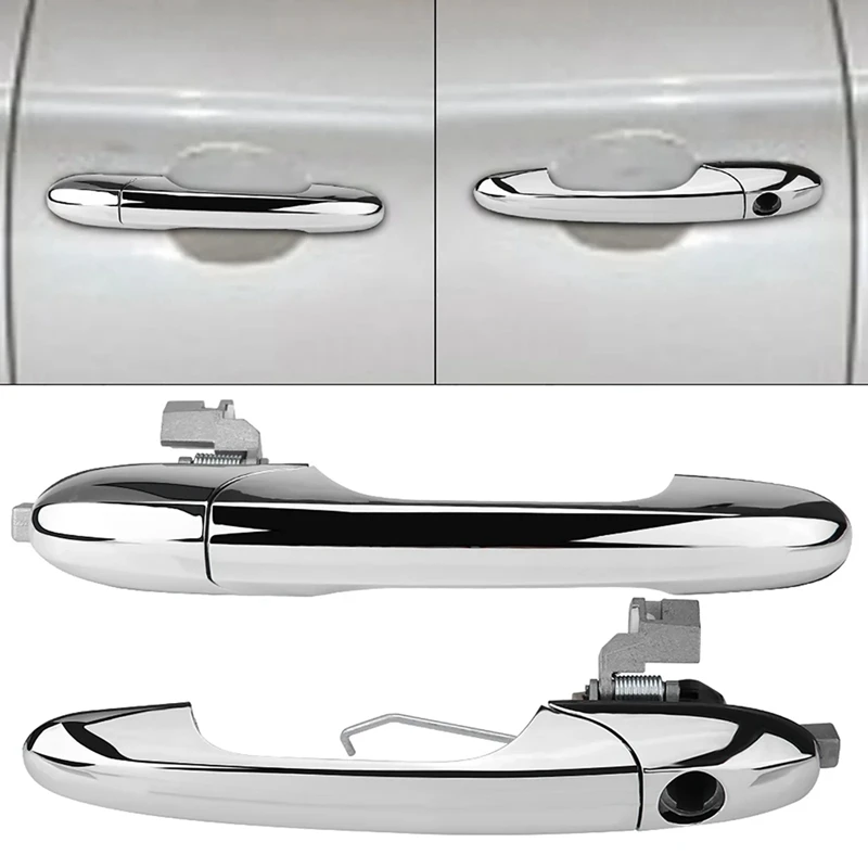 1 Paio Di Maniglie Per Porte Cromate Laterali 68069942Ac 68069943Ac Per Fiat 500 2007-2020 Alfa Romeo 147 2000-2010