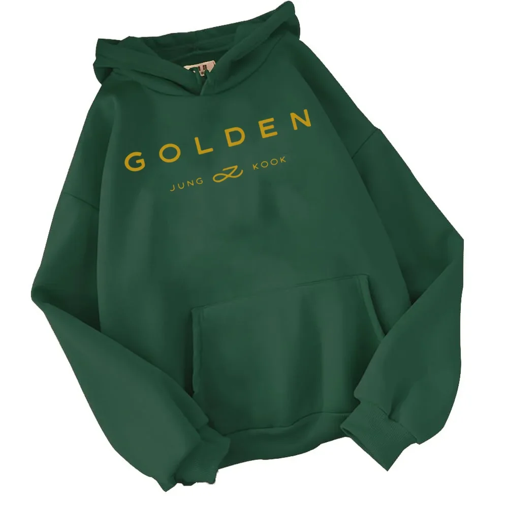2024 Hot Felpa Con Cappuccio Jungkook Kpop Felpa Con Cappuccio Vintage Felpa Sudaderas Inverno Warm Golden Album Merch Felpe Unisex Uomo Donna