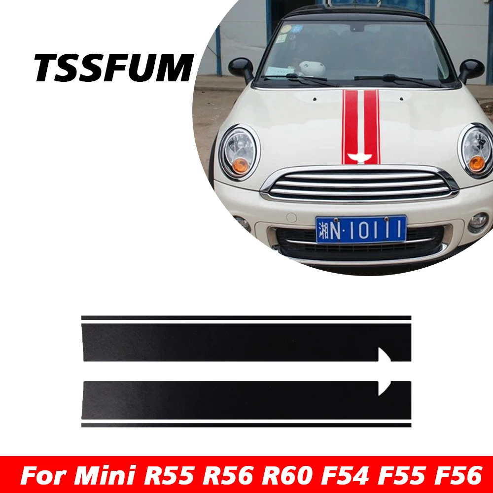 Car Hood Racing Stripes Decalcomanie Adesivi Da Corsa Per Mini Cooper S Jcw Clubamn R55 R56 Countryman R60 F54 F55 F56 Accessori Auto