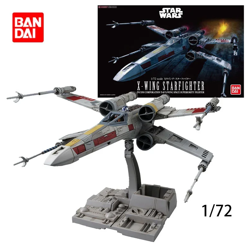 Originale Bandai Star Wars X-Wing Starfighter 1/72 Anime Action Toy Figure Ornamenti Da Scrivania Assemblaggio Giocattoli Modello Da Collezione