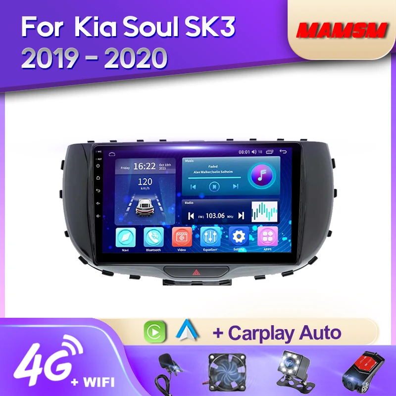Mamsm Android 12 Autoradio Per Kia Soul Sk3 2019 - 2020 Video Multimedia Bluetooth Player Navigazione Gps 4G Carplay Autoradio