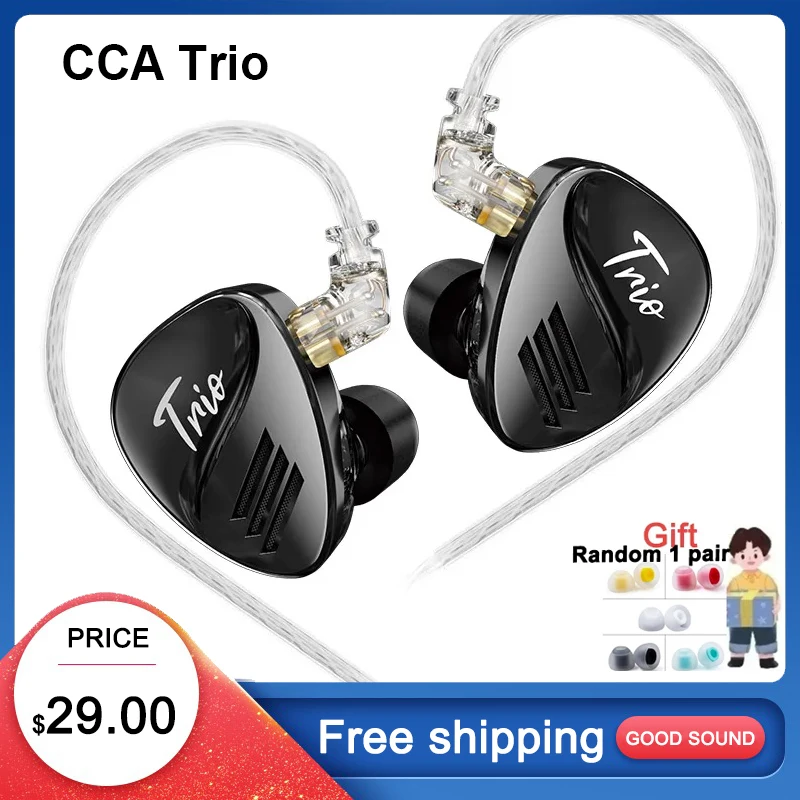 Cca Trio In Ear Hifi Auricolare 3Dd Dynamic High-End Tunable Auricolari Monitor Cuffie Con Cancellazione Auricolari Cuffie Per Basso