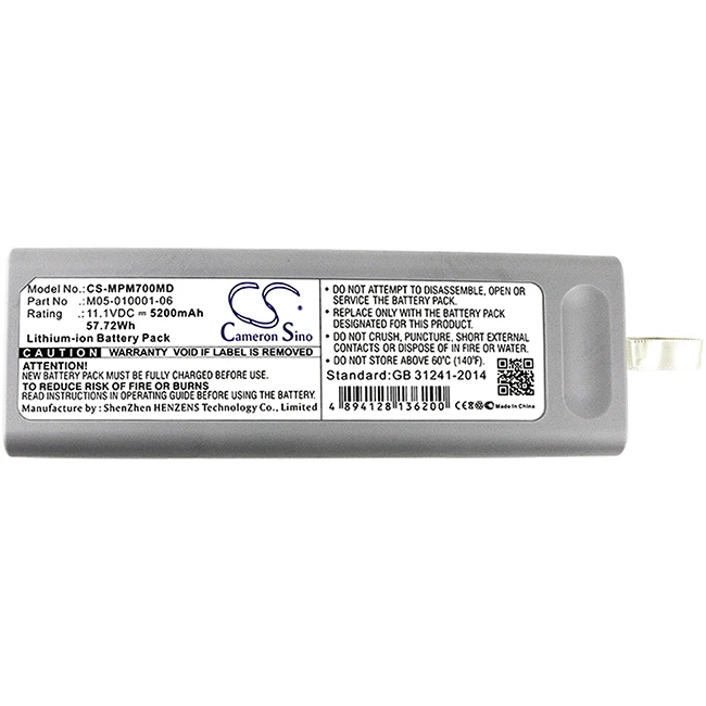 Cameron Sino 5200Mah Batteria Per Mindray Pm7000 Accutorr V Dpm3 Dpm4 Dpm5 Passaporto 2 Passaporto V Spettro O Trio