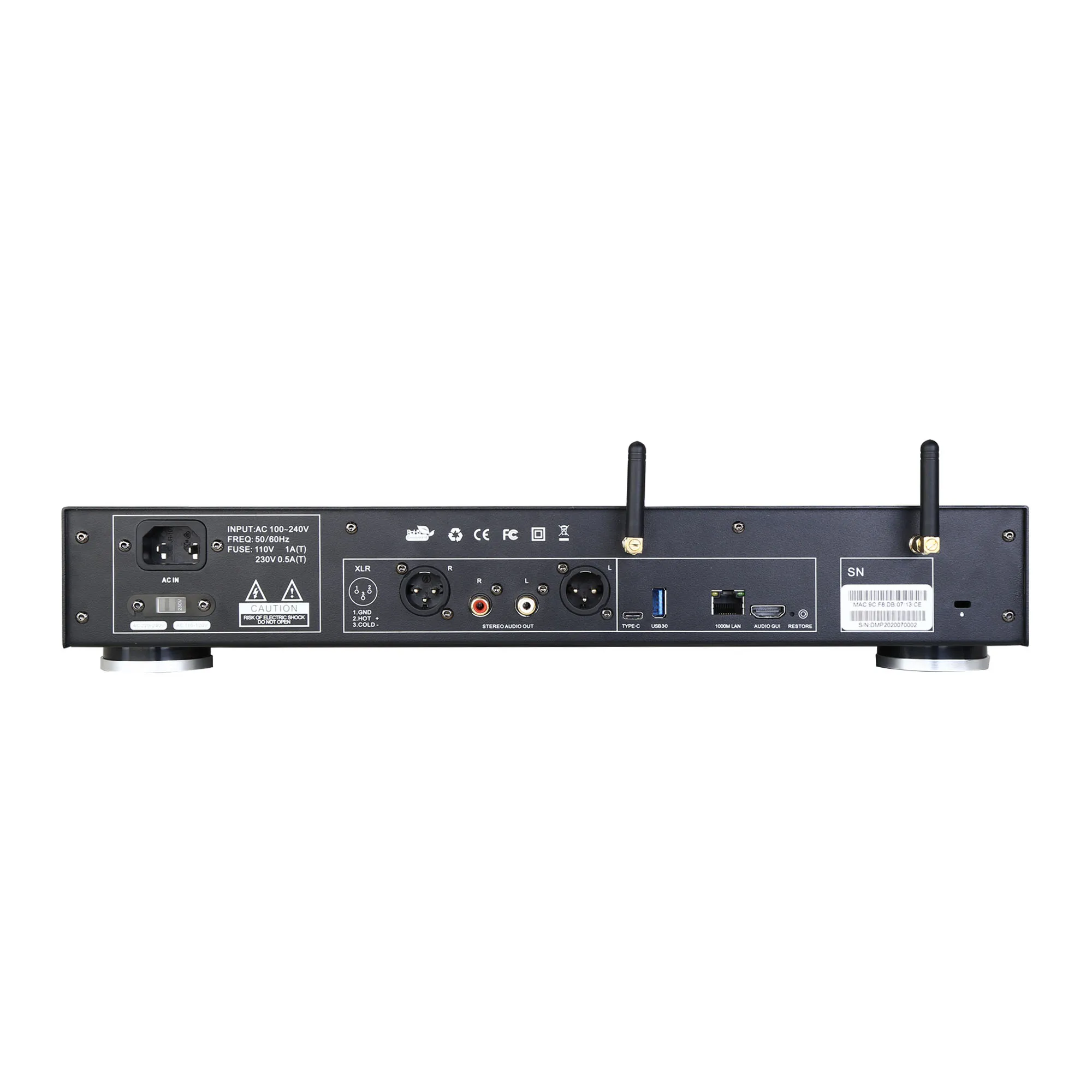 Hifi High-End Streaming Network Streamer Dsd 512 Network Home Audio Player Con Gigabit Ethernet Dual Band Wifi Bt