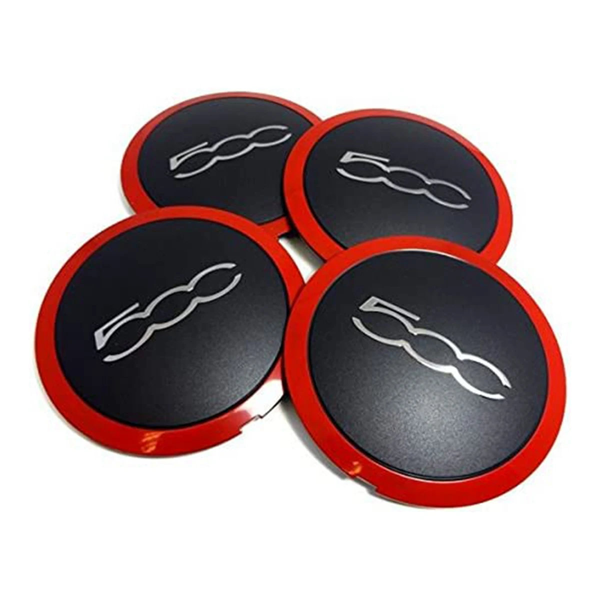 4Pcs 133Mm Hubcap Per Fiat 500 Wheel Center Hub Caps Emblem Sticker 68078419Ac 68078421Ac 51884863 Rosso