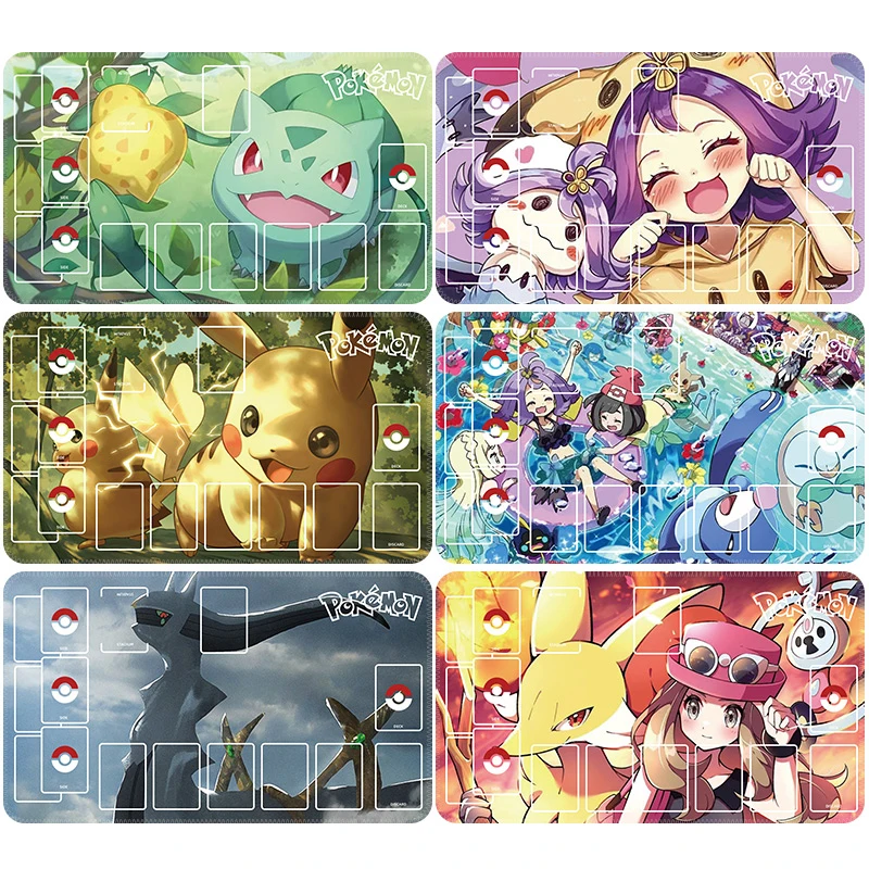 60*35*0.2Cm Ptcg Pokemon Dedicato Game Card Mat Battle Acerola Marnie Serena Pikachu Bulbasaur Regalo Giocattolo Anime Table Mat