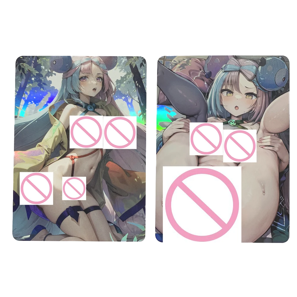 Anime Sexy Nude Card Pokemon Lono Collection Card Spark Legs Open Big Breasted Beauty Refrycling Colorful Flash Card 63*88Mm