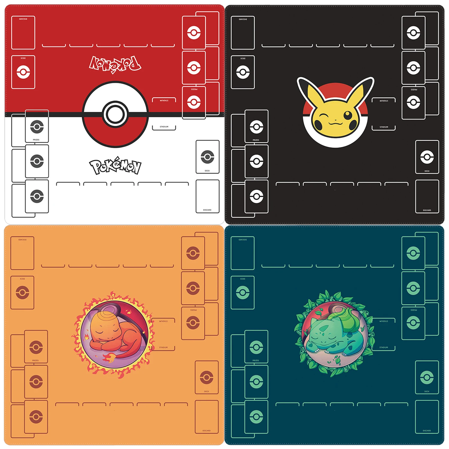Fai Da Te 60*60*0.2Cm Ptcg Pokemon Dedicato Game Card Mat Battle Pikachu Charmander Squirtle Bulbasaur Regalo Giocattolo Anime Table Mat