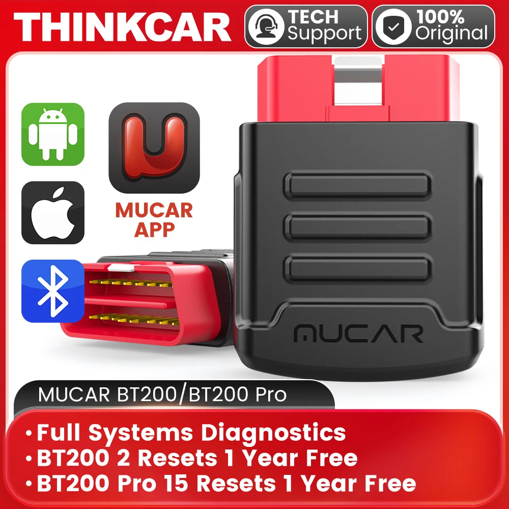 Mucar Bt200/Bt200 Pro Obd2 Strumento Diagnostico Sistema Completo Diagnostica Olio Sas 15 Reset Bluetooth Obd 2 Lettore Di Codici Scanner Per Tutte Le